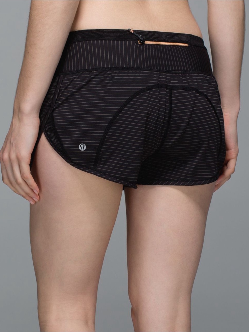 lululemon athletica Black Pinstripe Women's Running Shorts